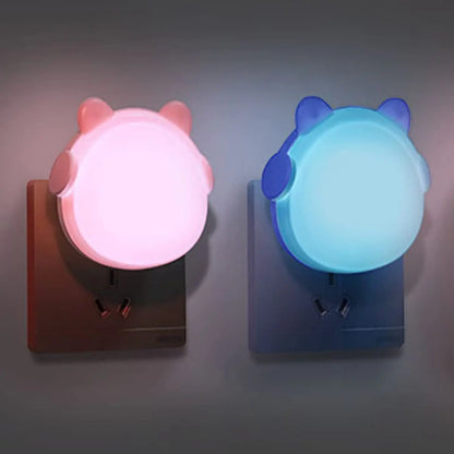 Lot de 2 veilleuses mignonnes en forme de tête d’ours