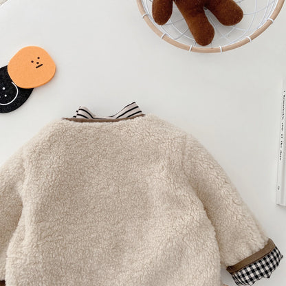 Veste plaid double face pour bébé