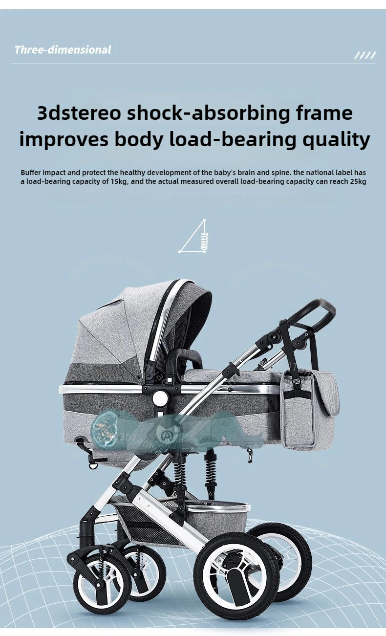 Poussette 3-en-1 moderne pour bébé