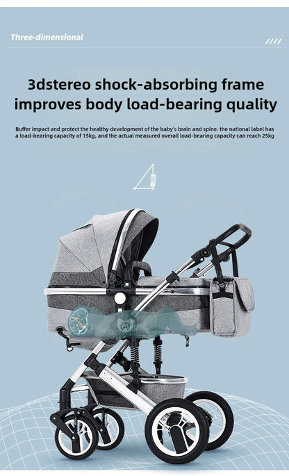 Poussette 3-en-1 moderne pour bébé