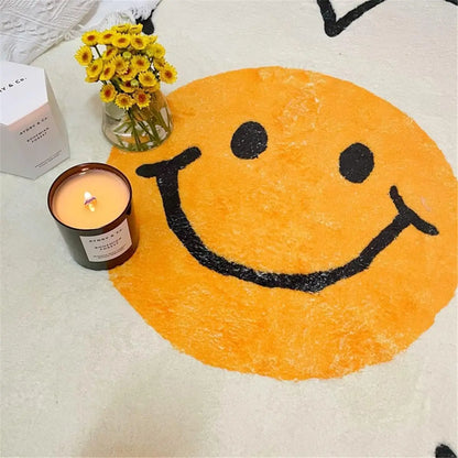 Tapis de sol bébé doux rond en forme de fleur qui sourit