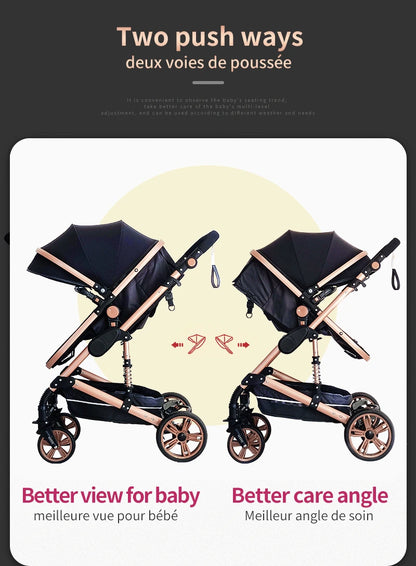 Poussette trio 3 en 1 pour bébé pliable