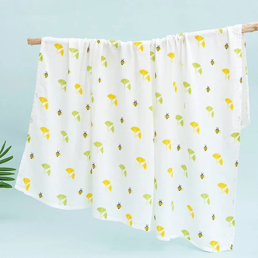 Couverture en mousseline avec 2 couches de gaze de bambou pour bébé