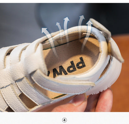 Sandales d’été à brides en similicuir pour bébé
