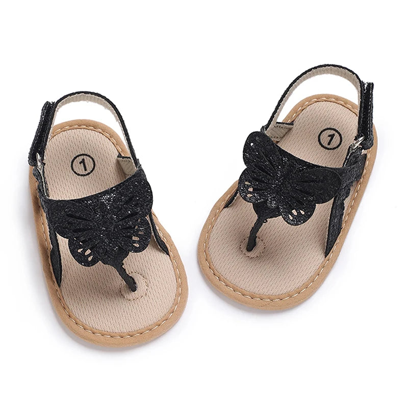 Sandales à paillettes détail papillon pour bébé fille