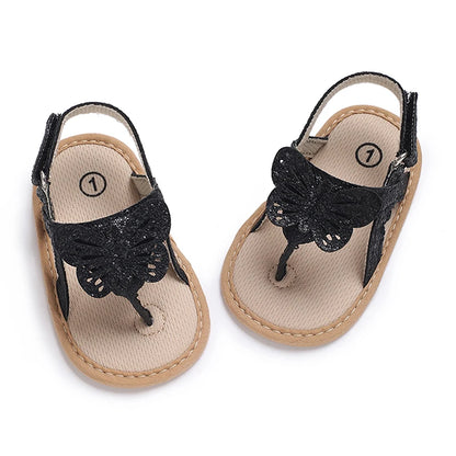 Sandales à paillettes détail papillon pour bébé fille