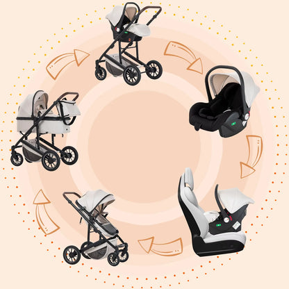 Poussette 3-en-1 moderne pour bébé