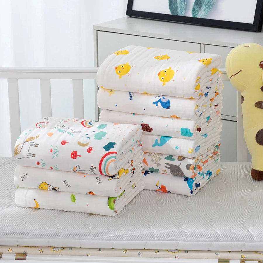 Couverture avec 4 couches de gaze de coton pour bébé