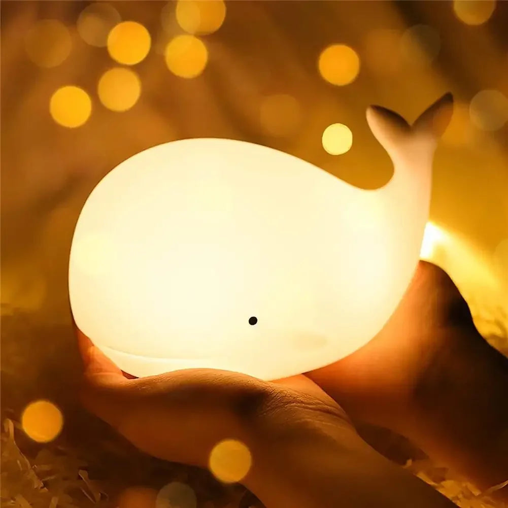 Veilleuse LED mignonne en forme de baleine