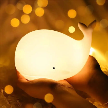 Veilleuse LED mignonne en forme de baleine
