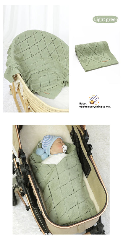 Couverture tricotée en coton pour bébé