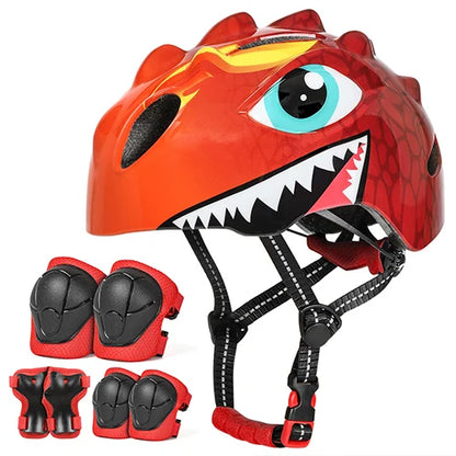 Casque de vélo à motif de dinosaure 3D pour enfants