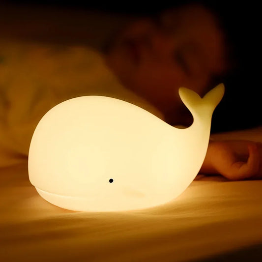Veilleuse LED mignonne en forme de baleine