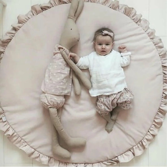 Tapis de sol bébé rond en dentelle douce