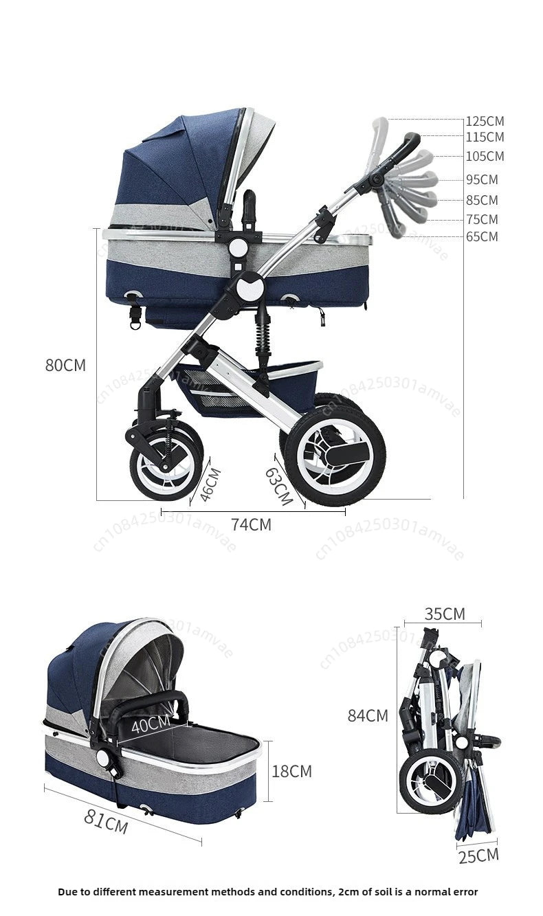 Poussette 3-en-1 moderne pour bébé