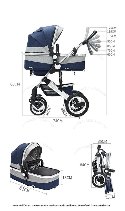 Poussette 3-en-1 moderne pour bébé
