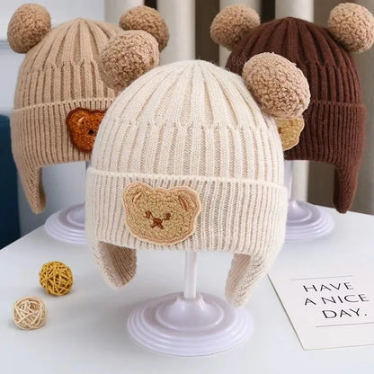 Bonnet chaud bébé en forme d'ours