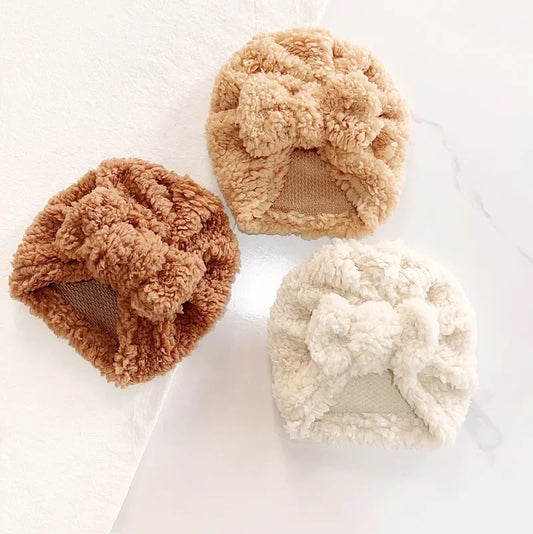 Turban pour bébé d’hiver en tissu épais