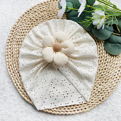 Turban respirant à fleurs pour bébé fille