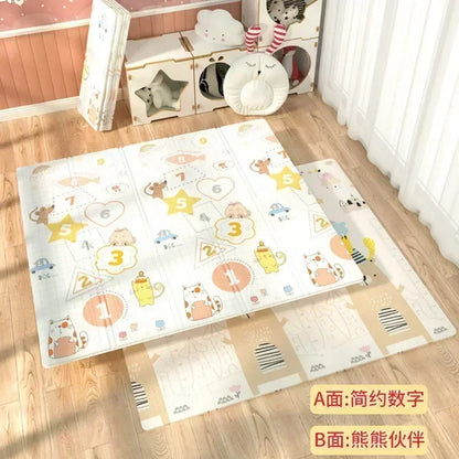 Tapis de jeu animaux pliable double face circuit pour bébé