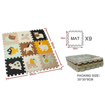Tapis de jeu puzzle 9 pièces pour bébé