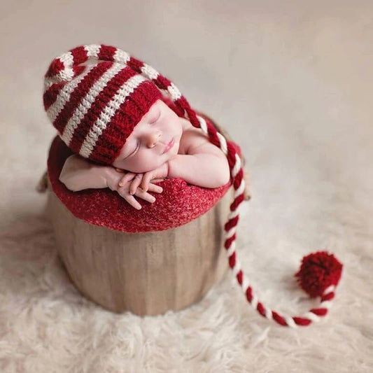 Chapeaux de noël tricoté pour nouveau-né