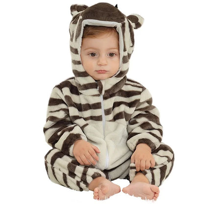Combinaison pyjama chaud en polaire d’animaux pour bébé