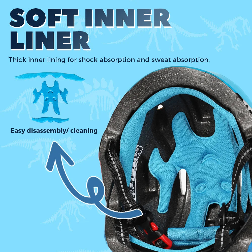 Casque de vélo à motif de dinosaure 3D pour enfants