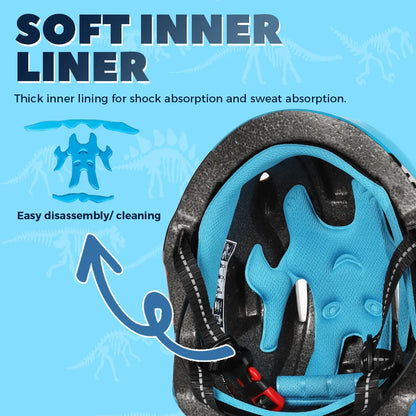 Casque de vélo à motif de dinosaure 3D pour enfants