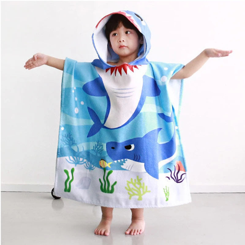 Cape de bain à capuche pour enfant