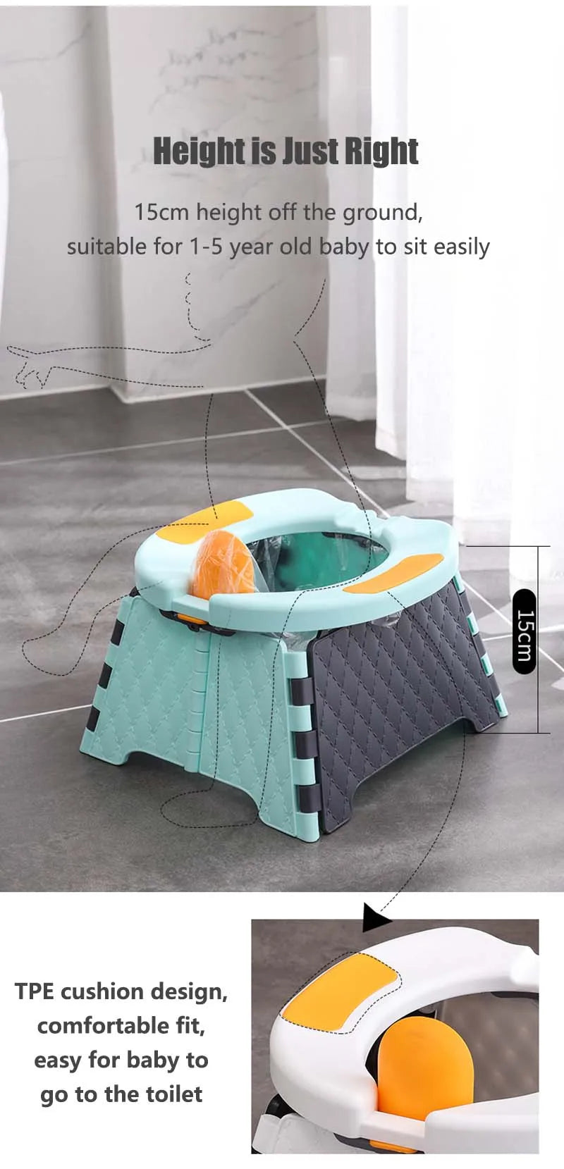 Pot d’urinoir pliable et portable pour bébé