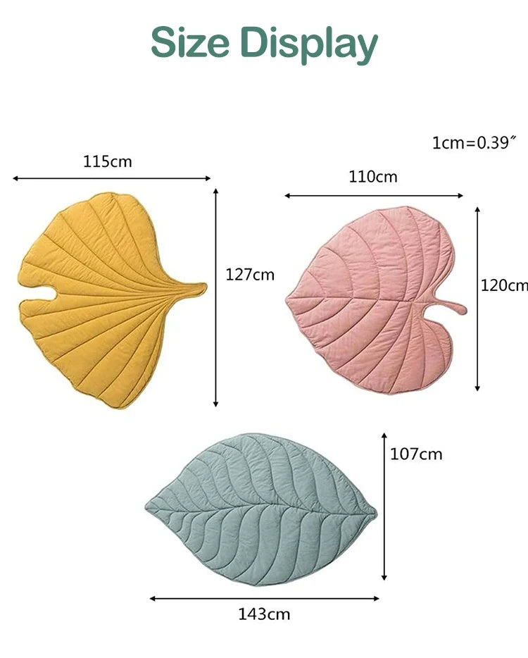 Tapis de sol en coton en forme de belle feuille pour bébé