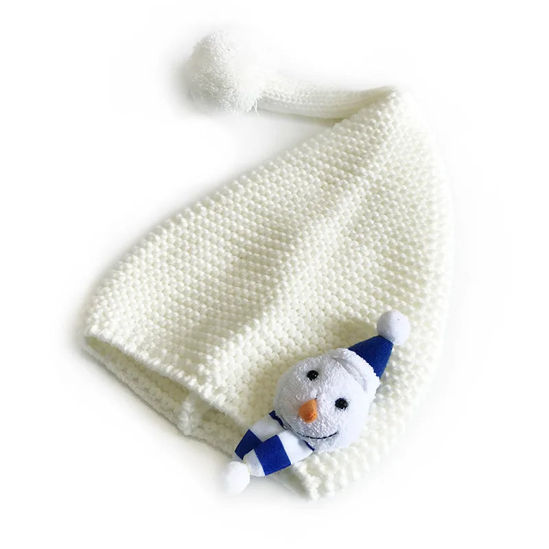 Bonnet de noël en tricot pour bébé fille et garçon