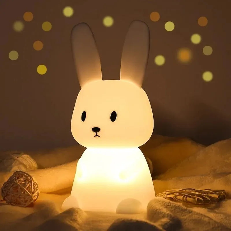Veilleuse lapin en silicone aux couleurs changeantes