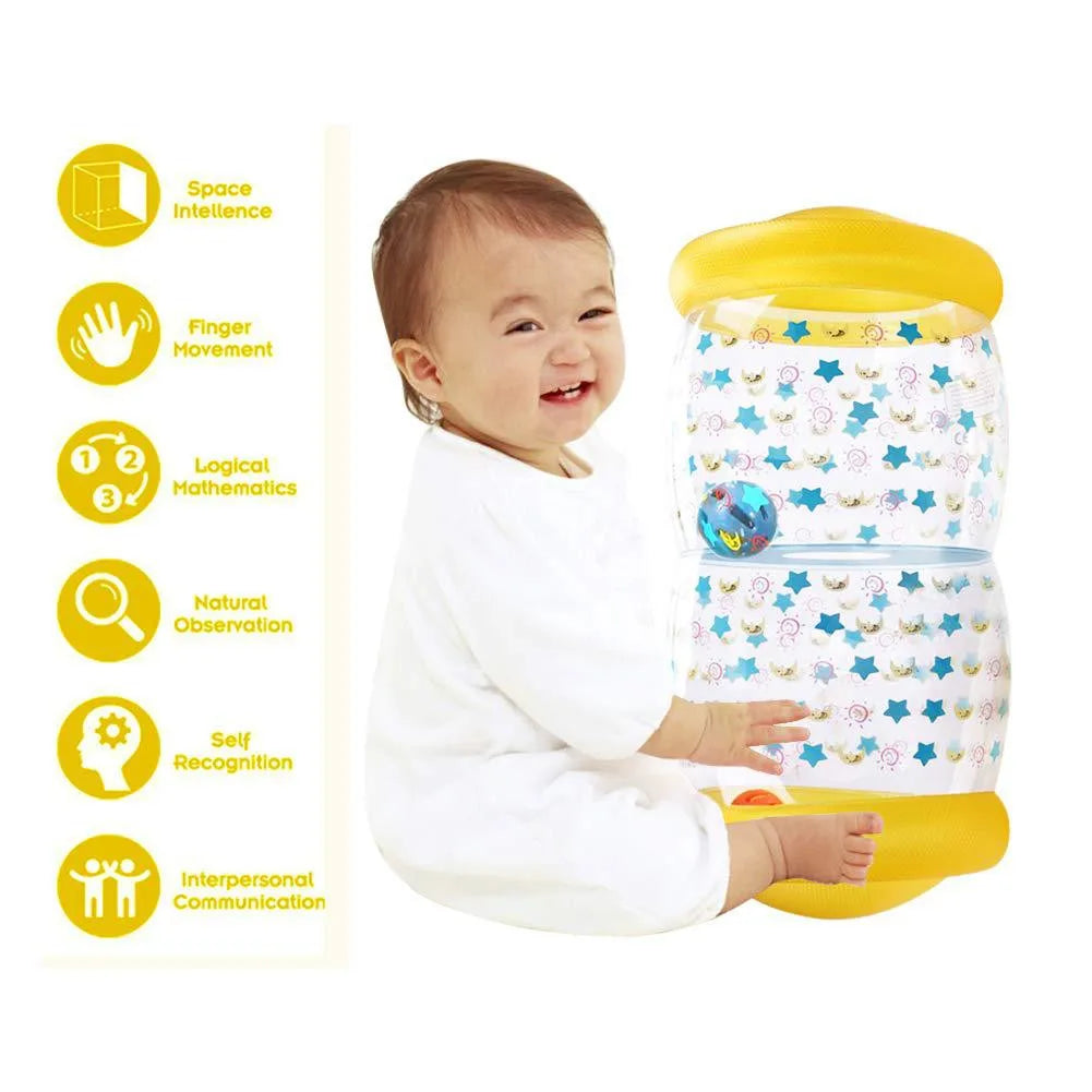 Jouet gonflable bébé rouleau jaune a étoile