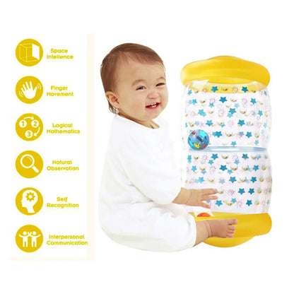 Jouet gonflable bébé rouleau jaune a étoile