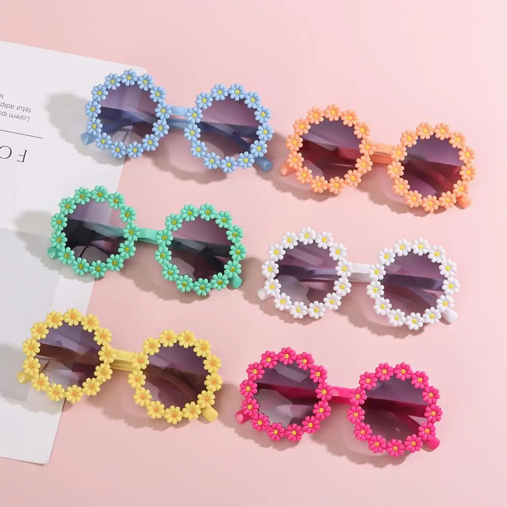 Lunette de soleil bébé ronde en forme de marguerite