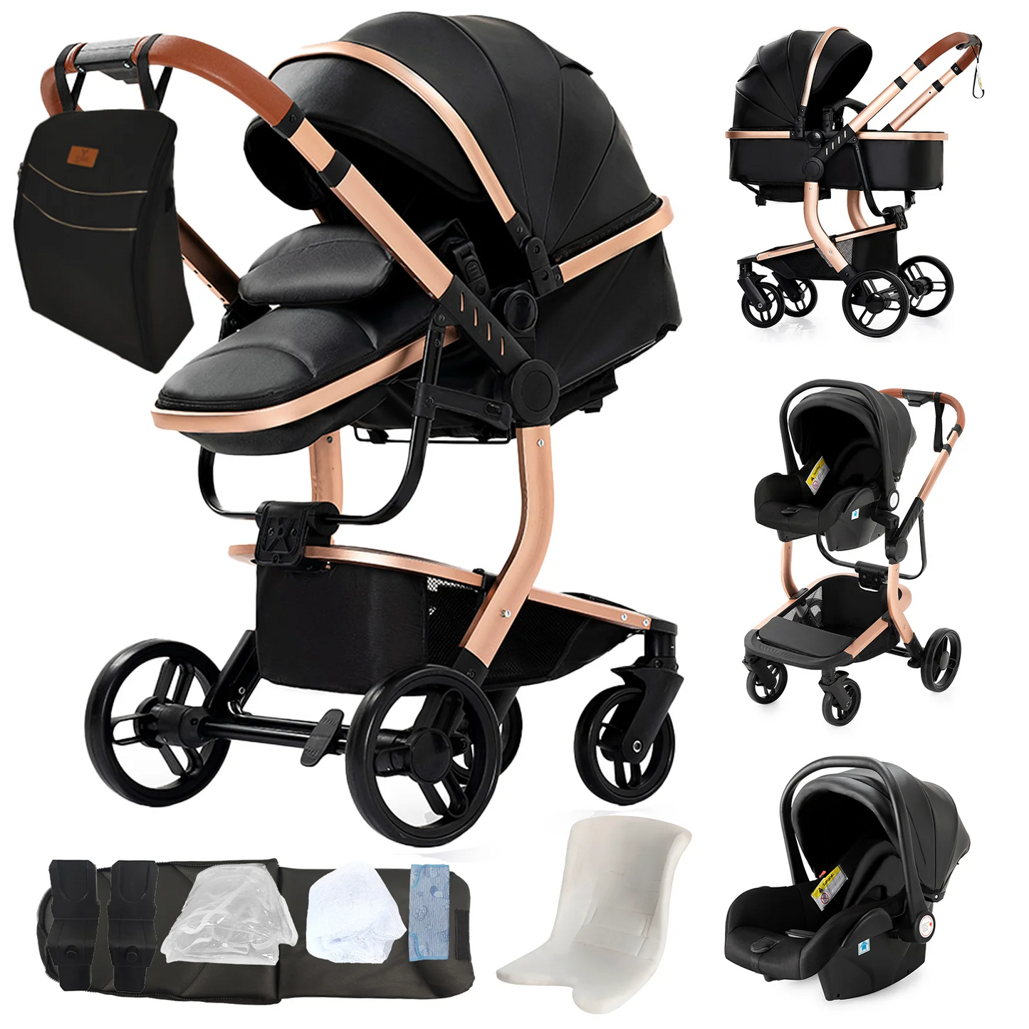 Poussette de paysage haute pliable