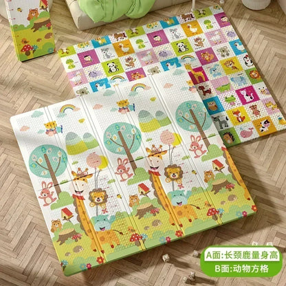 Tapis de jeu animaux pliable double face circuit pour bébé