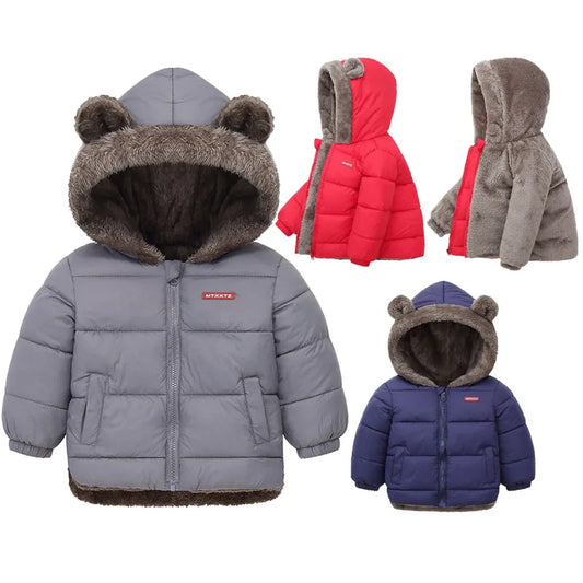 Manteau à capuche polaire épais pour enfants