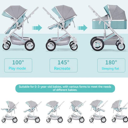 Poussette de luxe réversible pour bébé