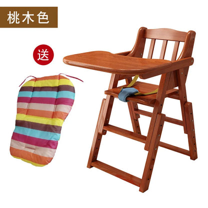 Chaise haute en bois pliable pour bébé