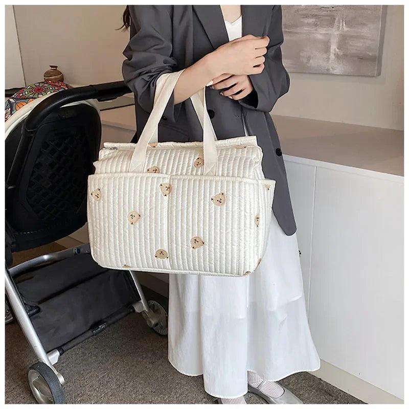 Sac à langer brodé grand modèle pour bébé