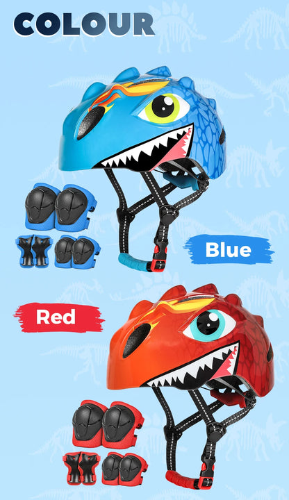 Casque de vélo à motif de dinosaure 3D pour enfants