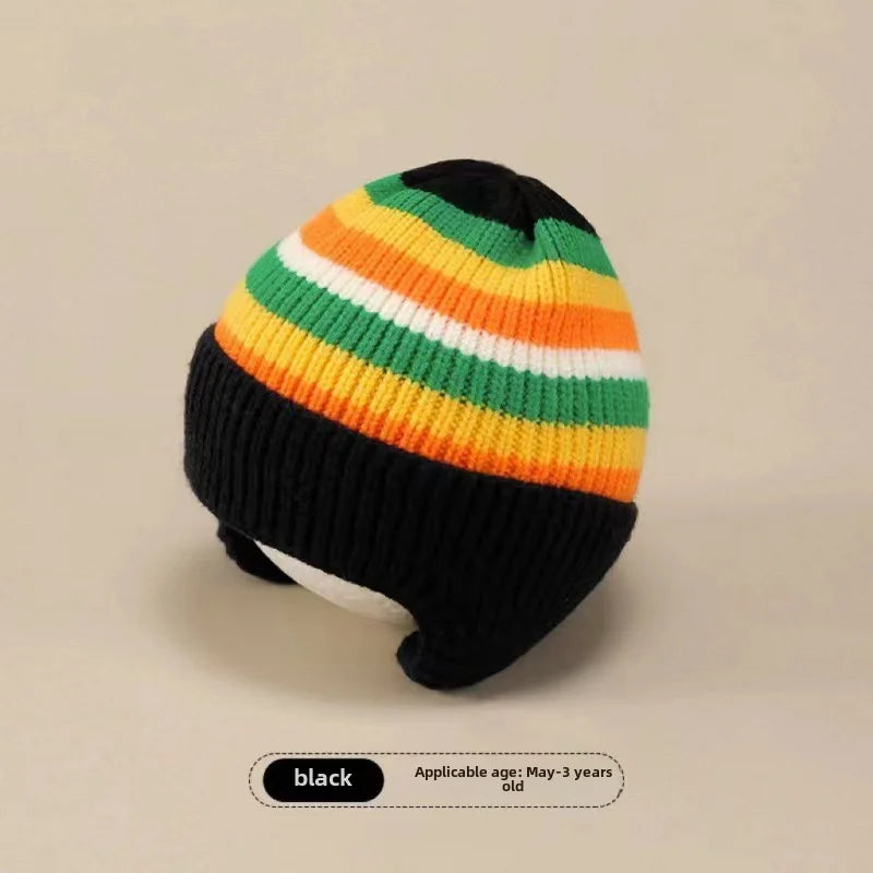 Bonnet tricoté coloré pour bébé
