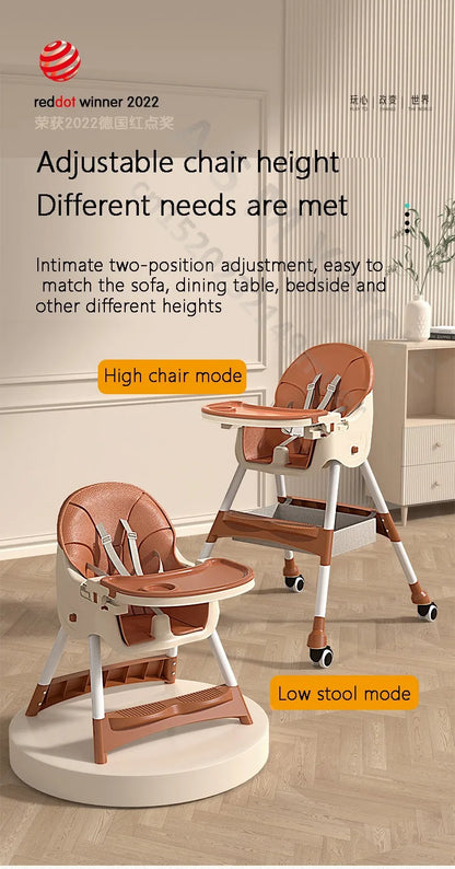Chaise bébé haute pliable et réglable