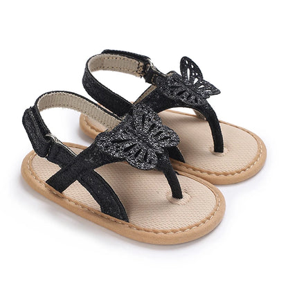 Sandales à paillettes détail papillon pour bébé fille