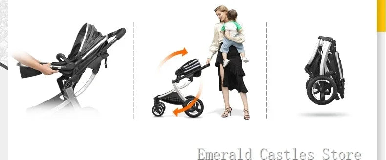 Poussette haute pour bébé