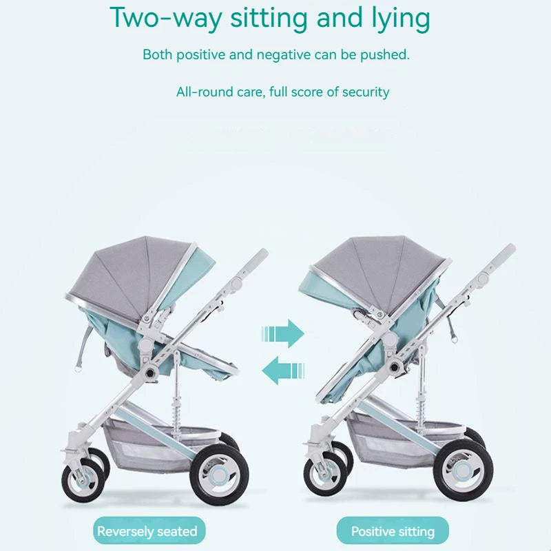 Poussette de luxe réversible pour bébé