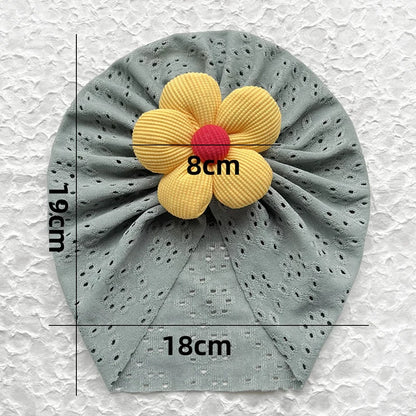Turban respirant à fleurs pour bébé fille